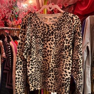 Rebecca Taylor Animal Print Knit Top